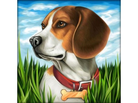 Haft Diamentowy, Obraz, Mozaika Diamentowa Diamond Painting, PIES BEAGLE 30x30cm DK Haft Diamentowy, Obraz, Mozaika Diamentowa Diamond Painting, PIES BEAGLE 30x30cm DK