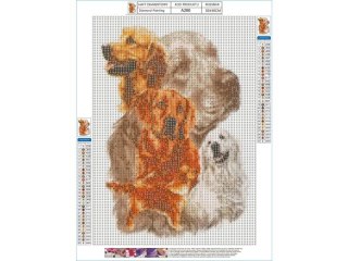 Haft Diamentowy, Obraz, Mozaika Diamentowa Diamond Painting, PIES - GOLDEN RETRIEVER 30x40cm DK