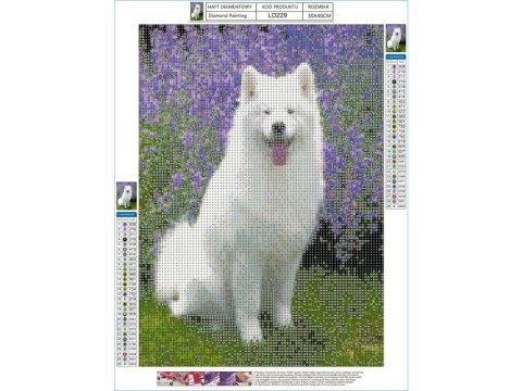 Haft Diamentowy, Obraz, Mozaika Diamentowa Diamond Painting, PIES SAMOYED 30x40cm DK Haft Diamentowy, Obraz, Mozaika Diamentowa Diamond Painting, PIES SAMOYED 30x40cm DK