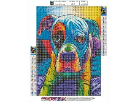 Haft Diamentowy, Obraz, Mozaika Diamentowa Diamond Painting, PIES W KOLORZE 30x40cm DK Haft Diamentowy, Obraz, Mozaika Diamentowa Diamond Painting, PIES W KOLORZE 30x40cm DK