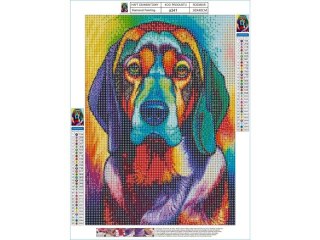 Haft Diamentowy, Obraz, Mozaika Diamentowa Diamond Painting, PIES W KOLORZE 30x40cm DK