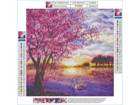 Haft Diamentowy, Obraz, Mozaika Diamentowa Diamond Painting, ZACHÓD SŁOŃCA NAD JEZIOREM 30x30cm DK Haft Diamentowy, Obraz, Mozaika Diamentowa Diamond Painting, ZACHÓD SŁOŃCA NAD JEZIOREM 30x30cm DK