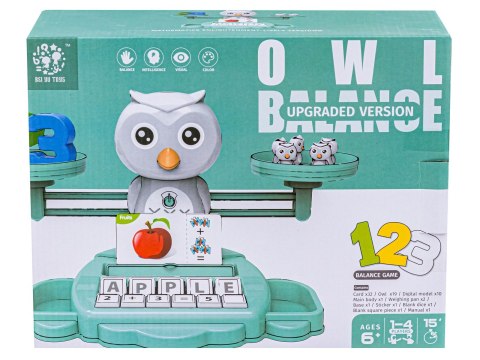 Gra Nauka Liczenia Oraz Angielskiego Fiszki - Równoważnia Waga Szalkowa Sówka Sowa - Owl Balance DK