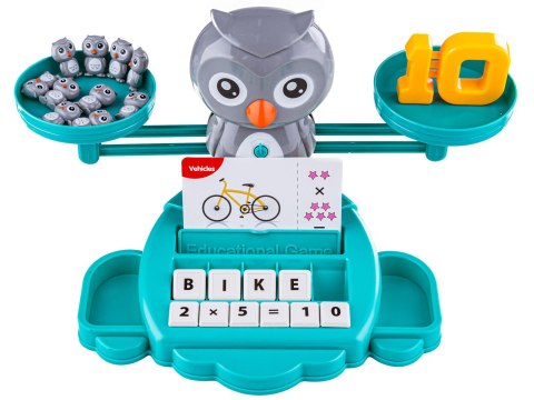 Gra Nauka Liczenia Oraz Angielskiego Fiszki - Równoważnia Waga Szalkowa Sówka Sowa - Owl Balance DK