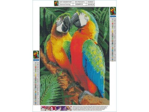 Haft Diamentowy, Obraz, Mozaika Diamentowa Diamond Painting, KOLOROWE ARY PAPUGI 30x40cm DK Haft Diamentowy, Obraz, Mozaika Diamentowa Diamond Painting, KOLOROWE ARY PAPUGI 30x40cm DK