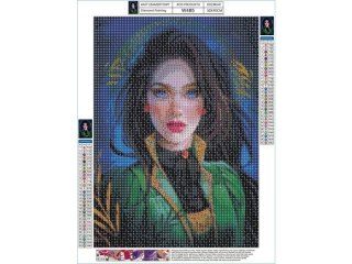 Haft Diamentowy, Obraz, Mozaika Diamentowa Diamond Painting, NIEBIESKOOKA DZIEWCZYNA 30x40cm DK