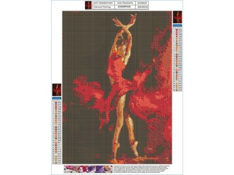 Haft Diamentowy, Obraz, Mozaika Diamentowa Diamond Painting, OGNISTY BALET 30x40cm DK Haft Diamentowy, Obraz, Mozaika Diamentowa Diamond Painting, OGNISTY BALET 30x40cm DK