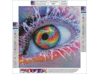Haft Diamentowy, Obraz, Mozaika Diamentowa Diamond Painting, OKO W KOLORZE 30x30cm DK