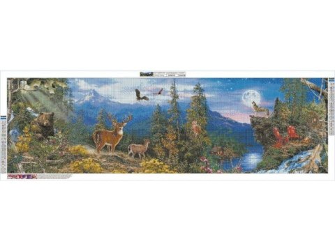 DUŻY Haft Diamentowy, Obraz, Mozaika Diamentowa Diamond Painting PANORAMA GÓR 120x40cm DUŻY Haft Diamentowy, Obraz, Mozaika Diamentowa Diamond Painting PANORAMA GÓR 120x40cm