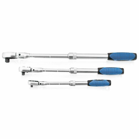 ZESTAW GRZECHOTEK ŁAMANYCH TELESKOPOWYCH 1/4" 3/8" 1/2" 90° Bituxx