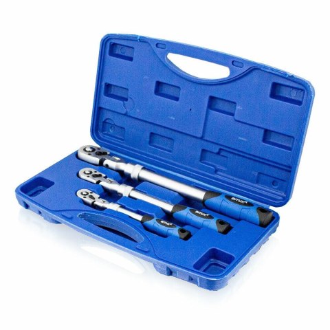 ZESTAW GRZECHOTEK ŁAMANYCH TELESKOPOWYCH 1/4" 3/8" 1/2" 90° Bituxx
