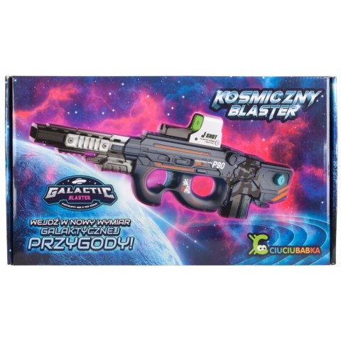 Pistolet Kosmiczny Blaster Na Akumulator Piankowe Dyski Celownik Okulary Ciuciubabka