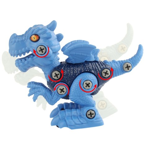 ZESTAW WALIZKA KLOCKI DINOZAURY DO SKRĘCANIA WKRĘTARKA 3 DINO FIGURKI DIY Import ProNice