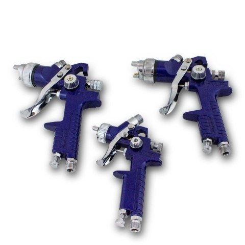 3X PISTOLET LAKIERNICZY HVLP ZESTAW 1,7 1,4 1,0 mm Bituxx 3X PISTOLET LAKIERNICZY HVLP ZESTAW 1,7 1,4 1,0 mm Bituxx