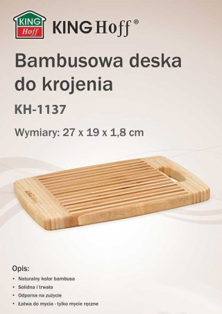BAMBUSOWA DESKA KUCHENNA 27x19cm KINGHOFF KH-1137 KINGHOFF