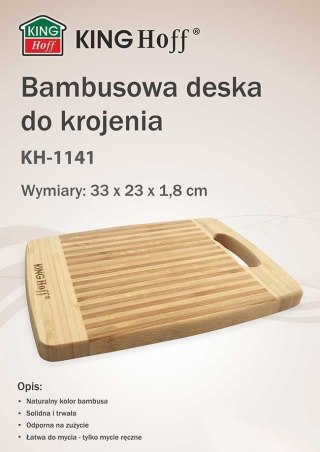 BAMBUSOWA DESKA KUCHENNA 33x20cm KINGHOFF KH-1141 KINGHOFF
