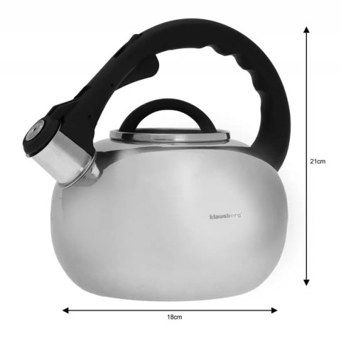 CZAJNIK STALOWY Z GWIZDKIEM KLAUSBERG 2,5L KB-7068 KLAUSBERG CZAJNIK STALOWY Z GWIZDKIEM KLAUSBERG 2,5L KB-7068 KLAUSBERG