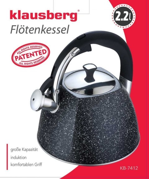 CZAJNIK Z GWIZDKIEM KLAUSBERG 2,2L KB-7412 KLAUSBERG CZAJNIK Z GWIZDKIEM KLAUSBERG 2,2L KB-7412 KLAUSBERG