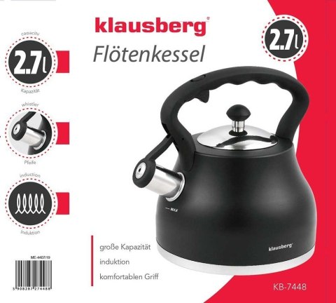 CZAJNIK Z GWIZDKIEM KLAUSBERG 2,7L KB-7448 KLAUSBERG CZAJNIK Z GWIZDKIEM KLAUSBERG 2,7L KB-7448 KLAUSBERG