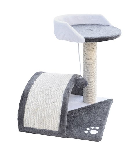 Drapak dla kota Legowisko+Budka biało-siwy 43cm Bituxx