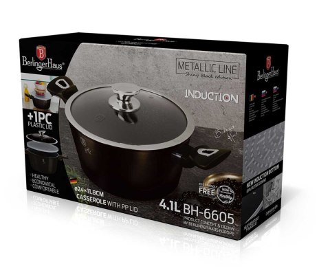 GARNEK GRANITOWY 24cm BERLINGERHAUS BH-6605 SHINY BLACK BERLINGER HAUS