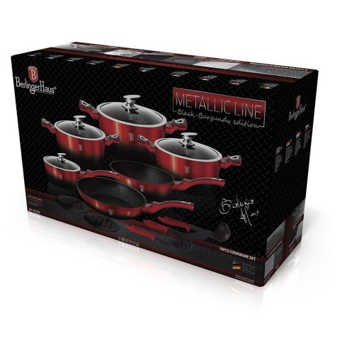 GARNKI BERLINGER HAUS METALLIC BLACK BURGUNDY LINE 15 ELE BH-1632 BERLINGER HAUS GARNKI BERLINGER HAUS METALLIC BLACK BURGUNDY LINE 15 ELE BH-1632 BERLINGER HAUS