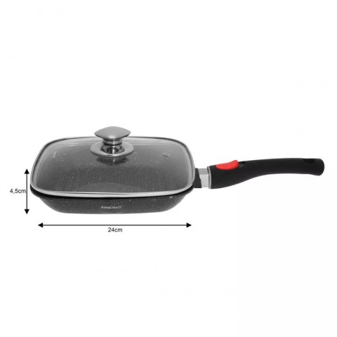 GRILLOWA PATELNIA GRANITOWA 24cm KINGHOFF KH-1510 ODPINANY UCHWYT KINGHOFF GRILLOWA PATELNIA GRANITOWA 24cm KINGHOFF KH-1510 ODPINANY UCHWYT KINGHOFF