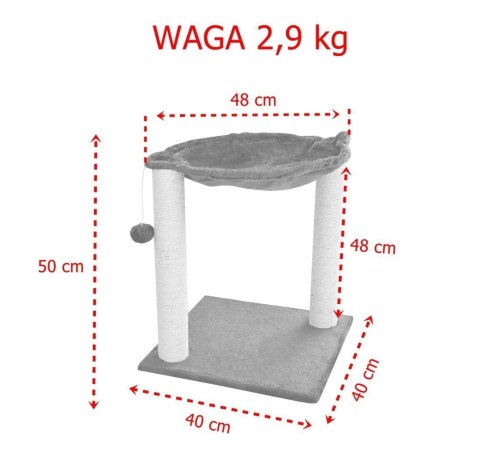 HAMAK STOJĄCY DRAPAK LEGOWISKO DLA KOTA JASNO-SIWY Bituxx HAMAK STOJĄCY DRAPAK LEGOWISKO DLA KOTA JASNO-SIWY Bituxx