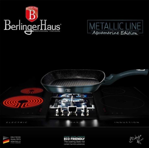 PATELNIA GRANITOWA GRILLOWA 28 cm BERLINGER HAUS AQUAMARINE BH-1873 BERLINGER HAUS PATELNIA GRANITOWA GRILLOWA 28 cm BERLINGER HAUS AQUAMARINE BH-1873 BERLINGER HAUS