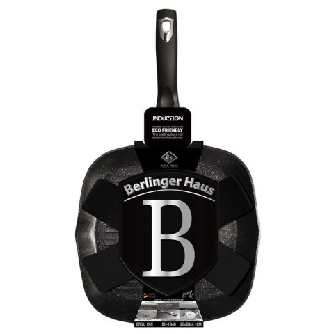 PATELNIA GRANITOWA GRILLOWA 28 cm BERLINGER HAUS BH-1846 BLACK SILVER BERLINGER HAUS PATELNIA GRANITOWA GRILLOWA 28 cm BERLINGER HAUS BH-1846 BLACK SILVER BERLINGER HAUS