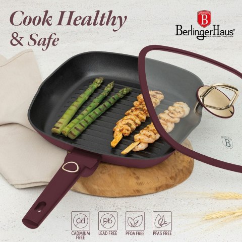 PATELNIA GRILLOWA TYTANOWA Z POKRYWĄ 28cm BERLINGER HAUS BH-8037 LEONARDO BERLINGER HAUS