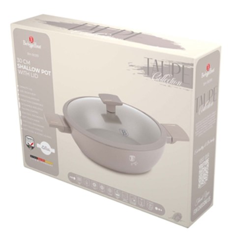 PŁASKI GARNEK TYTANOWY Z POKRYWĄ 30cm BERLINGER HAUS BH-8099 TAUPE BERLINGER HAUS