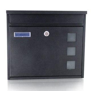 Skrzynka pocztowa ścienna Mailbox Letterbox Czarna Bituxx
