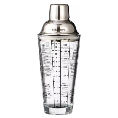 SZKLANY SHAKER BARMAŃSKI 400ml Z PRZEPISAMI KLAUSBERG KB-7647 KLAUSBERG