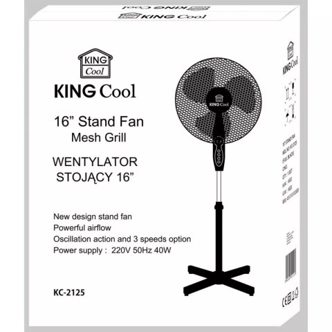 WENTYLATOR WIATRAK STOJĄCY PODŁOGOWY KINGCOOL KC-2125 czarny KINGHOFF WENTYLATOR WIATRAK STOJĄCY PODŁOGOWY KINGCOOL KC-2125 czarny KINGHOFF