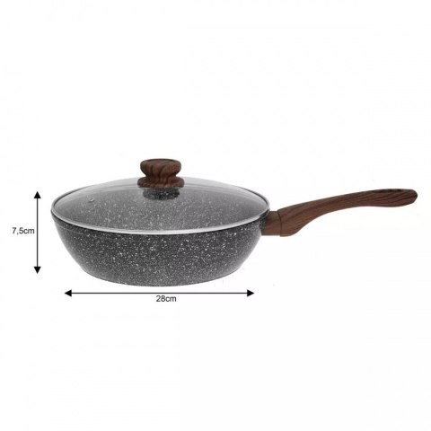 WOK GRANITOWY 28cm GRANIT WOOD KINGHOFF KH-1584 KINGHOFF WOK GRANITOWY 28cm GRANIT WOOD KINGHOFF KH-1584 KINGHOFF