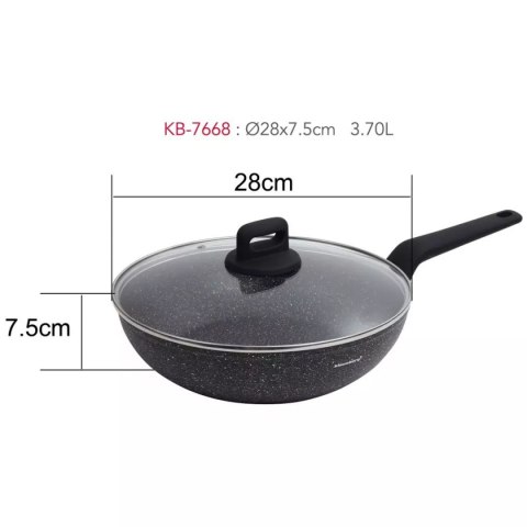 WOK MARMURKOWY Z POKRYWĄ KLAUSBERG 28cm KB-7668 KLAUSBERG