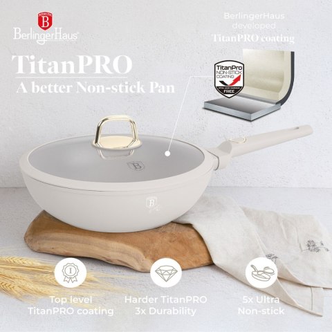WOK TYTANOWY Z POKRYWĄ 28cm BERLINGER HAUS BH-8064 SAHARA BERLINGER HAUS