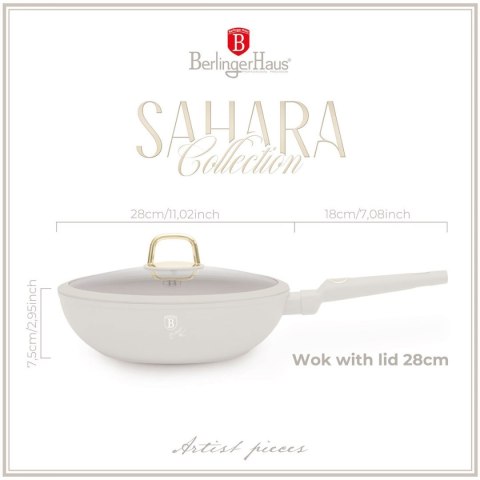 WOK TYTANOWY Z POKRYWĄ 28cm BERLINGER HAUS BH-8064 SAHARA BERLINGER HAUS