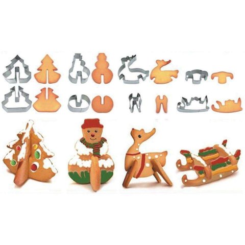 WYKRAWACZE DO CIASTECZEK PIERNICZNKÓW ŚWIĄTECZNYCH 3D LA CUCINA WYKRAWACZE DO CIASTECZEK PIERNICZNKÓW ŚWIĄTECZNYCH 3D LA CUCINA