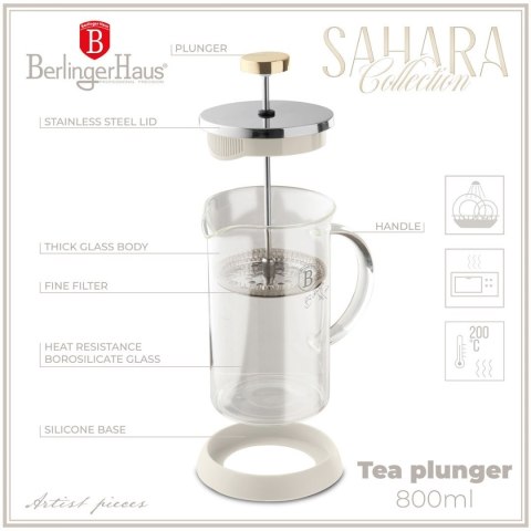 ZAPARZACZ TŁOKOWY DO KAWY HERBATY 800ml BERLINGER HAUS BH-8587 SAHARA BERLINGER HAUS