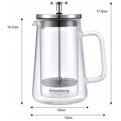 ZAPARZACZ TŁOKOWY DO KAWY/HERBATY TERMICZNY 350ml KLAUSBERG KB-7684 KLAUSBERG