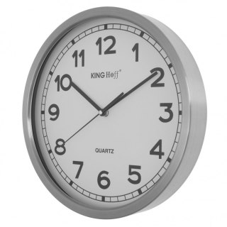 ZEGAR ŚCIENNY STALOWY 34cm MECHANIZM PŁYNĄCY KH-5026 KINGHOFF