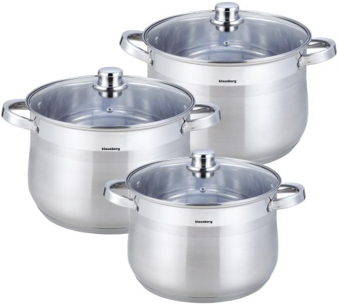 ZESTAW 3 DUŻYCH GARNKÓW KLAUSBERG 10/13/16L KB-7178 KLAUSBERG ZESTAW 3 DUŻYCH GARNKÓW KLAUSBERG 10/13/16L KB-7178 KLAUSBERG