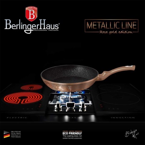 ZESTAW 3 PATELNI GRANITOWYCH BERLINGER HAUS ROSE GOLD LINE BH-6195 BERLINGER HAUS
