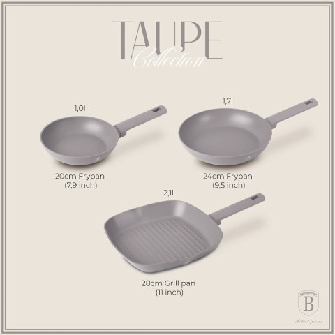 ZESTAW 3 PATELNI TYTANOWYCH BERLINGER HAUS BH-8109 TAUPE BERLINGER HAUS ZESTAW 3 PATELNI TYTANOWYCH BERLINGER HAUS BH-8109 TAUPE BERLINGER HAUS