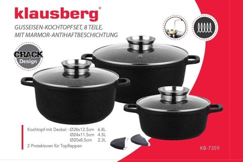 ZESTAW 8 ELEM. GARNKÓW GRANITOWYCH KLAUSBERG KB-7359 KLAUSBERG