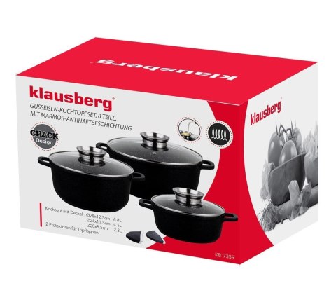 ZESTAW 8 ELEM. GARNKÓW GRANITOWYCH KLAUSBERG KB-7359 KLAUSBERG