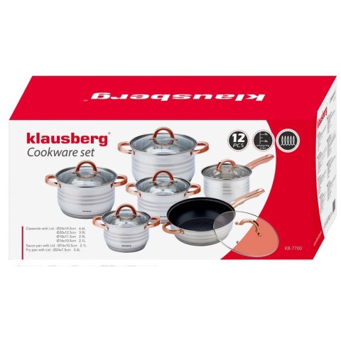 ZESTAW GARNKÓW 12 ELEMENTÓW KLAUSBERG KB-7700 KLAUSBERG