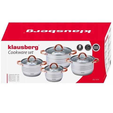 ZESTAW GARNKÓW 8 ELEMENTÓW KLAUSBERG KB-7699 KLAUSBERG